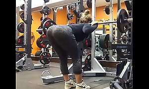 Supermodel with A Beautiful Ass, Sexy Wedgie in Yoga Pants at the Gym