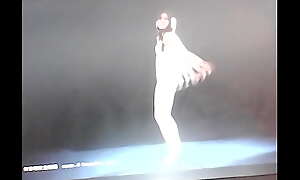 dancing in front of a webcam