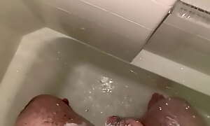 Big sexy cock getting all wet in the shower