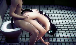 Yaoi Femboy - Midori Does A 69 And Gets Fucked Sitting On The Toilet In A Public Restroom - Sissy Crossdress Anime Manga Japanese Asian Game Porn Gay