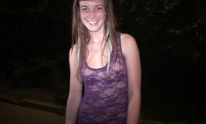 Cute juvenile blond dirty slut wife going to public sex gang team fuck dogging fuckfest with strangers